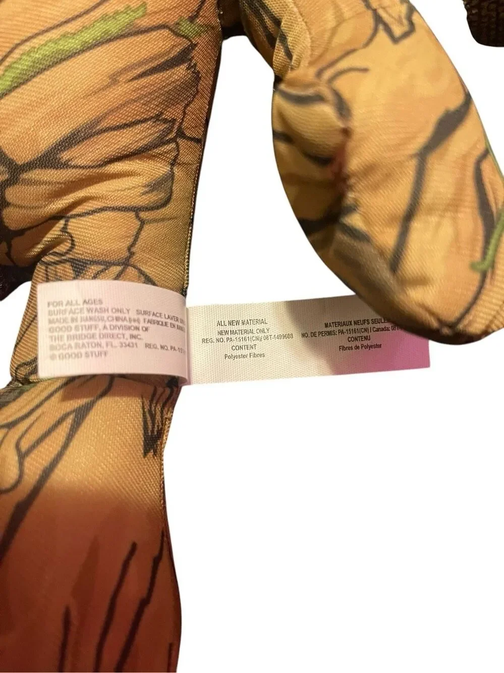 New Marvel Brown Green Baby Groot 14” Guardians Of Galaxy Stuffed Animal Toy